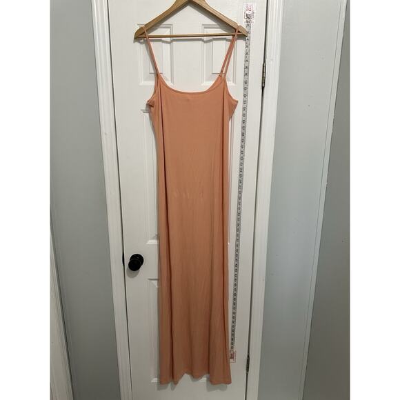 SKIMS Peach Rib Modal Blend Soft Lounge Long Slip Dress Size Plus 4X - Picture 1 of 7